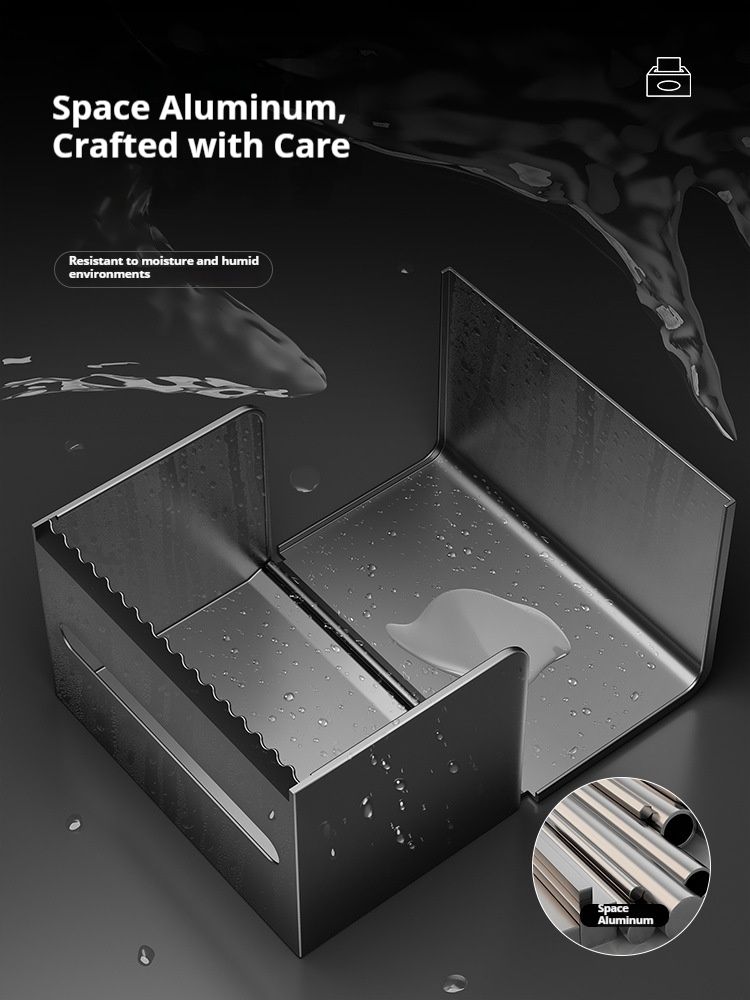 Modern Wall-Mounted Toilet Paper Holder – Rustproof & Waterproof, No-Drill Adhesive Mounting, Space-Saving Bathroom Organizer_voghion.com