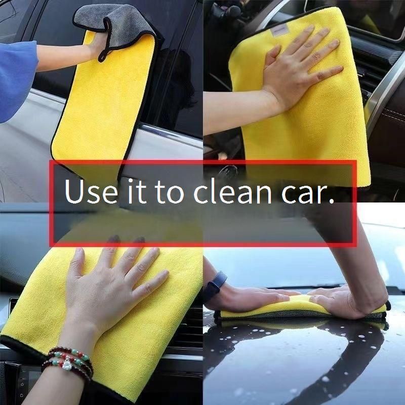 Premium Coral Fleece Car Cleaning Towels - Super Absorbent, Quick-Dry, Multipurpose Microfiber Cloths For Auto Detailing, Polishing & Household Use_voghion.com
