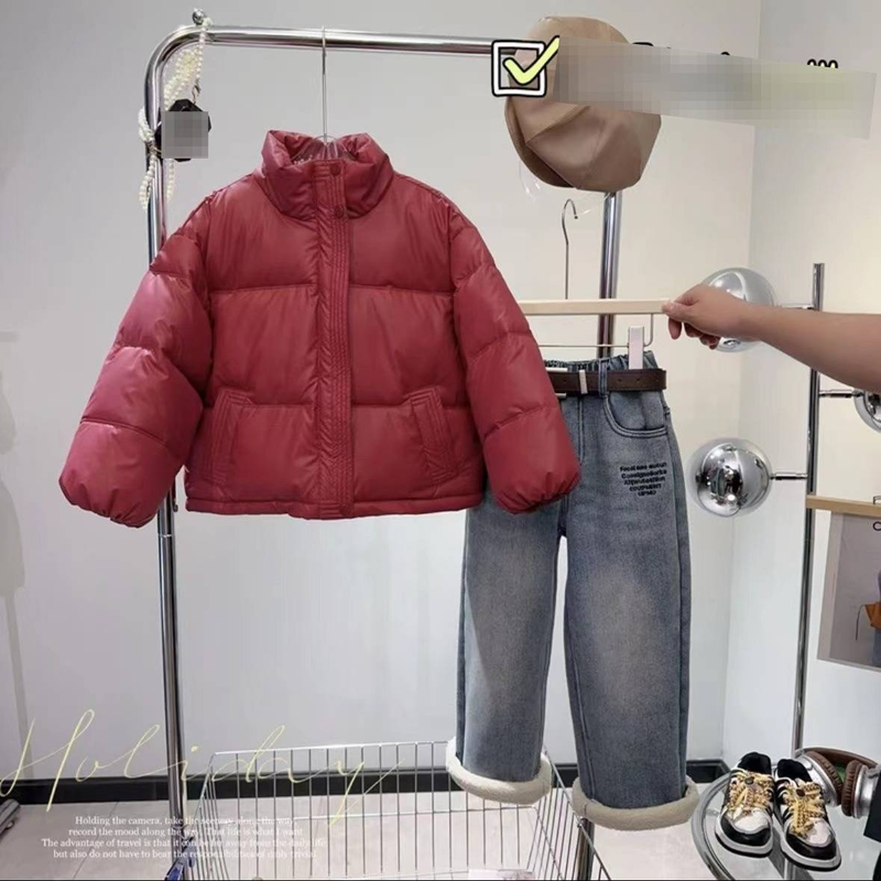 Wintermantel mit dickem Fleecefutter für Mädchen, warme Pufferjacke, Reißverschluss, hoher Halsausschnitt, lässige Oberbekleidung, Modetrends_voghion.com