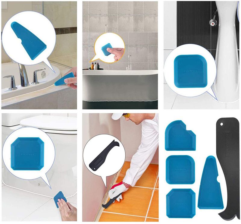 Professional 16-Piece Grout Tool Set - Grout Spreader, Caulking Scraper, Silicone Applicator For Tile & Glass_voghion.com