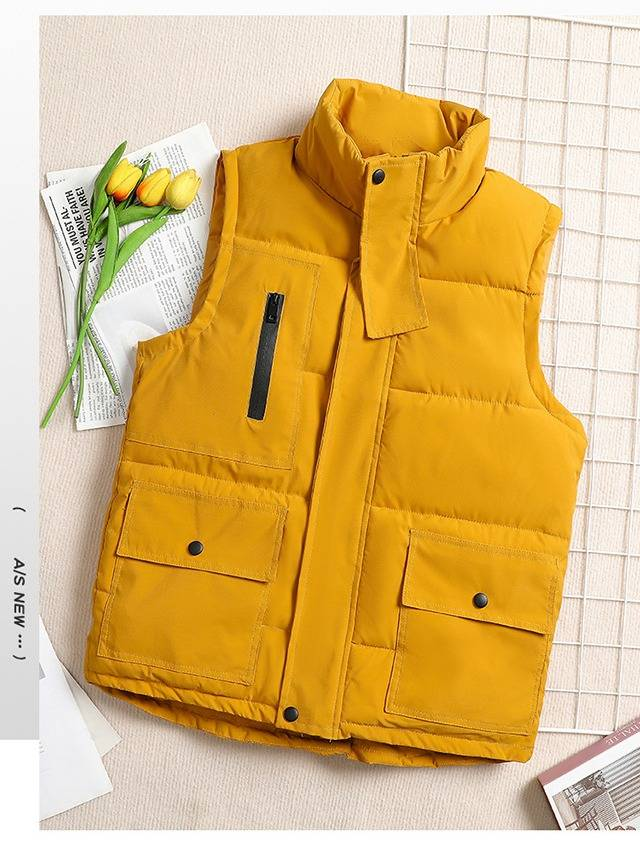 Gilet matelassé unisexe brodé avec logo personnalisé – Veste de travail légère et chaude pour l'image de marque de l'entreprise_voghion.com