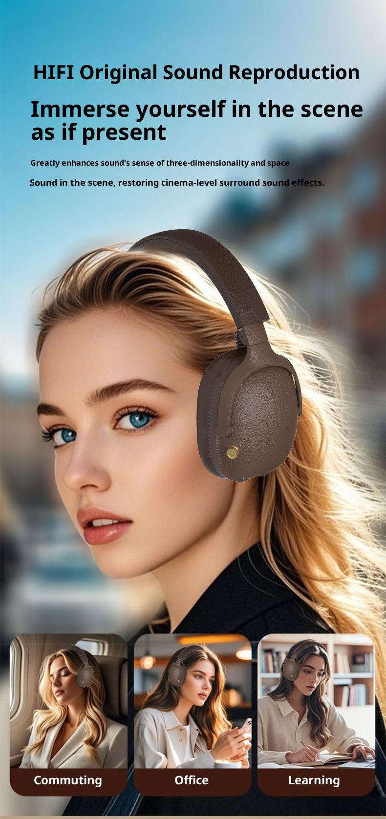 Cuffie Bluetooth wireless retrò, sovraurali con luci LED respiranti, Bluetooth 5.4, oltre 8 ore di riproduzione, microfono integrato, design pieghevole_voghion.com