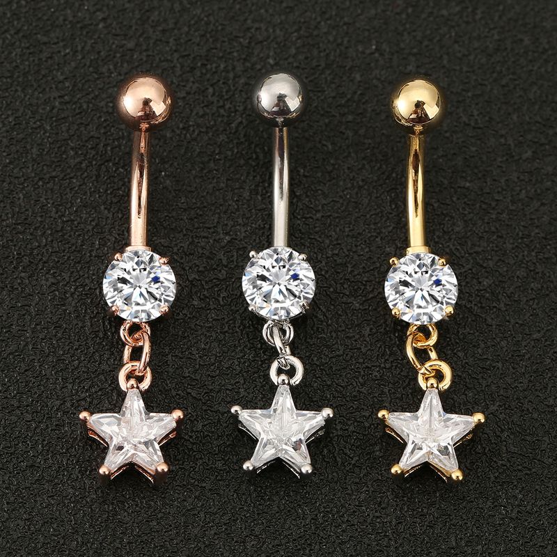 Piercing per ombelico a forma di stella marina a cinque punte - Gioielli per piercing in zircone_voghion.com