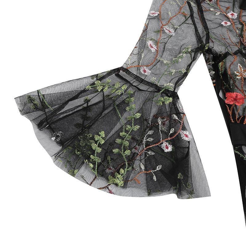 Zweiteiliges mittellanges Kleid für Damen im dunklen Gothic-Halloween-Stil_voghion.com