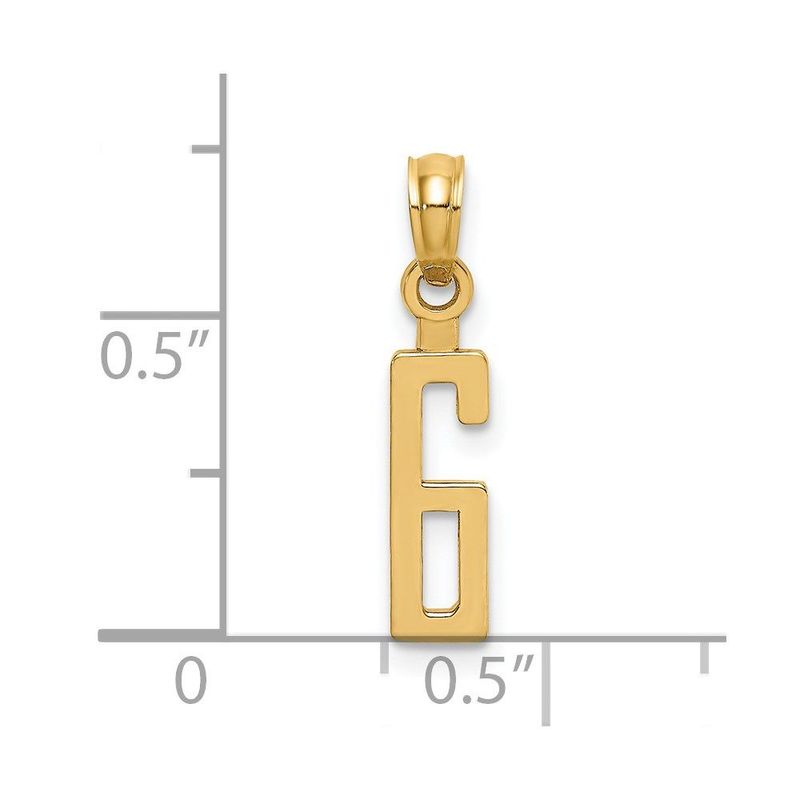 14k Polished Number 6 Pendant_voghion.com