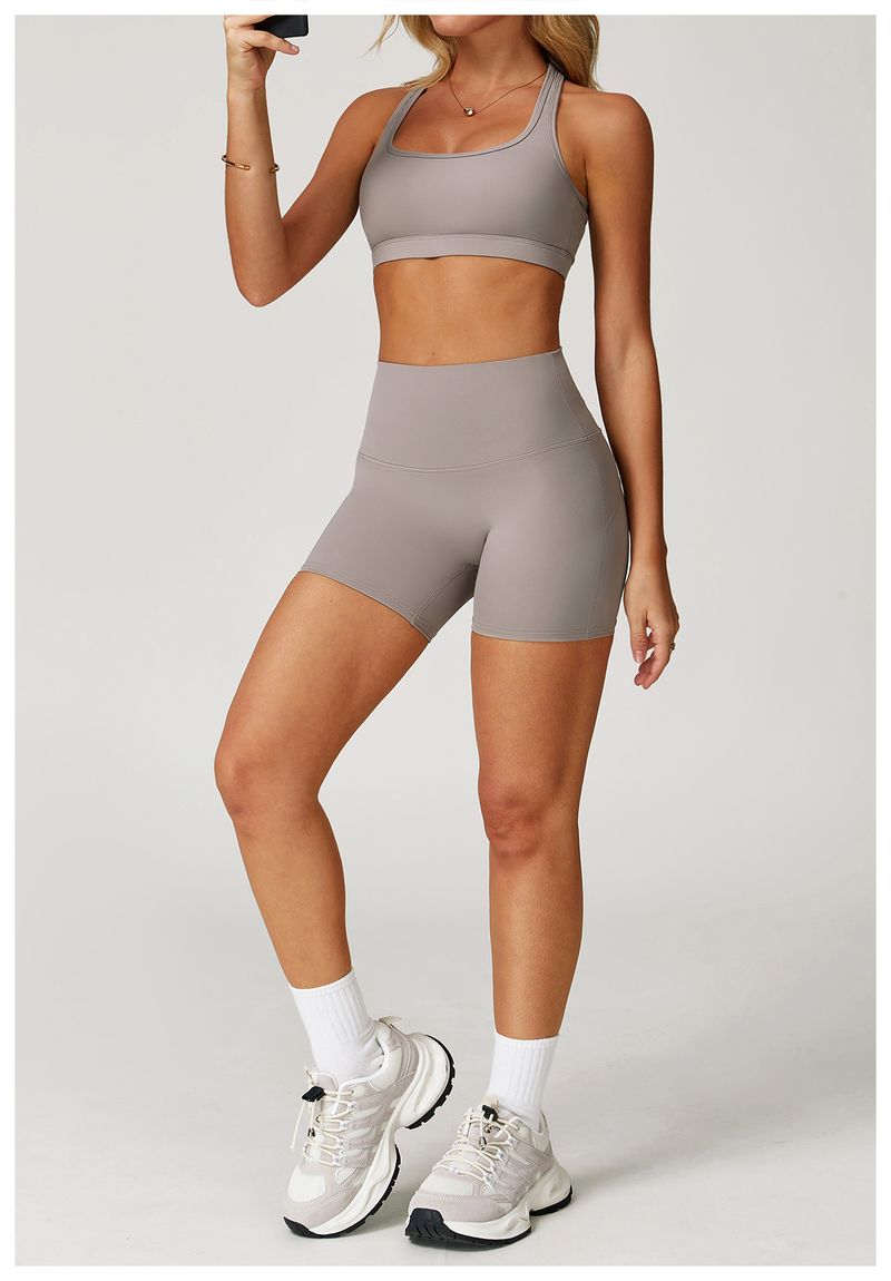 Women's Seamless High-Waisted Yoga Set With Butt-Lifting Design - Nylon Spandex Workout Outfit For Running, Fitness & Gym_voghion.com