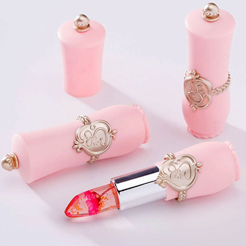 Gelatina trasparente fiore impermeabile temperatura colore che cambia rossetto di cristallo idratante a lunga durata_voghion.com