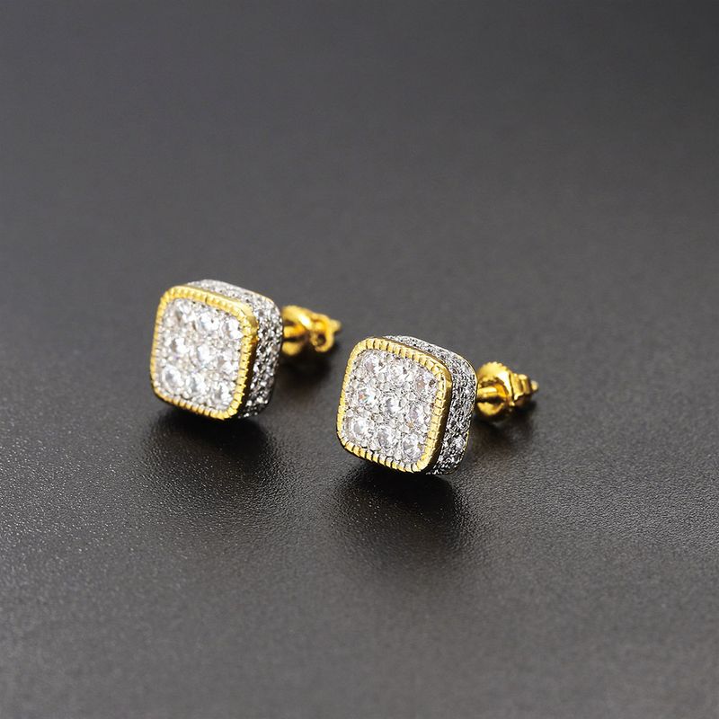 Vendita calda street square hip-hop con micro intarsi in zircone pieno di diamanti separazione del colore filo galvanico_voghion.com
