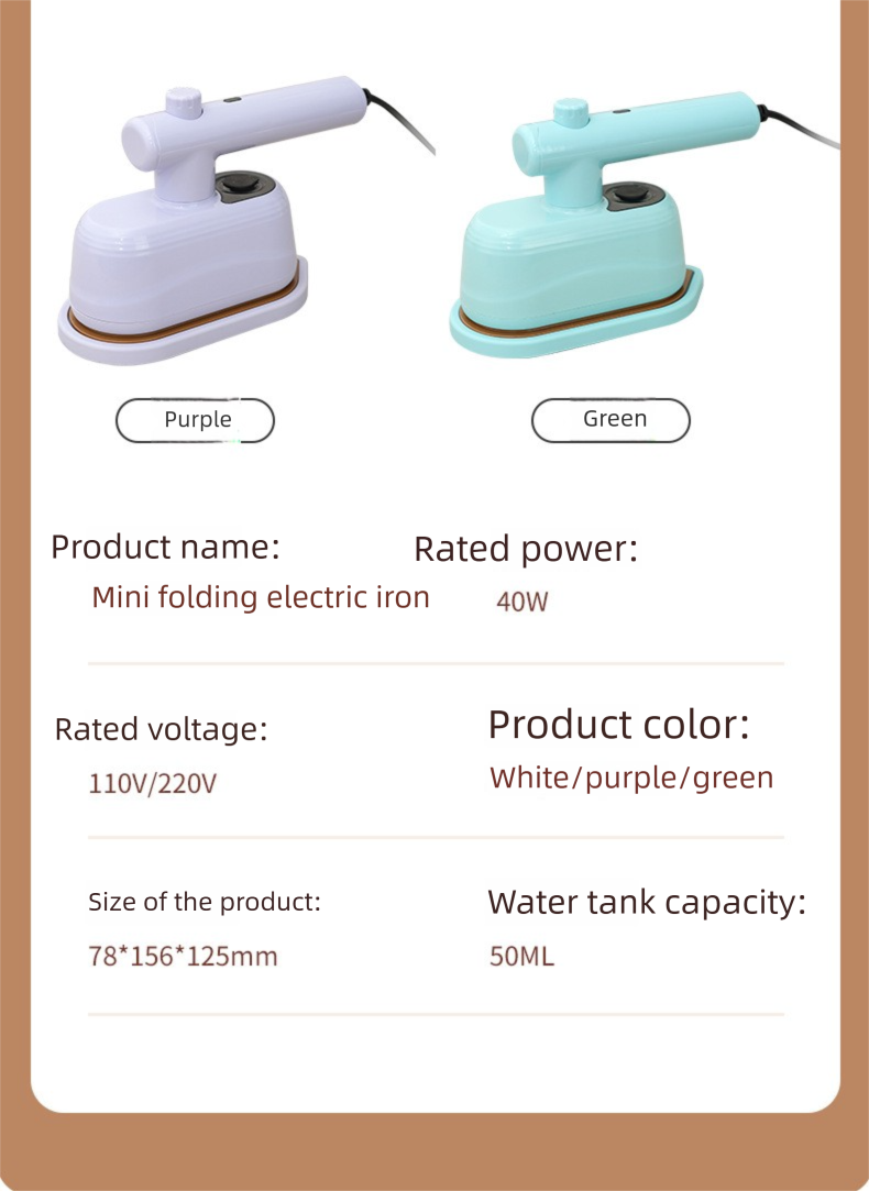 Vaporizador de ropa portátil para el hogar, miniplancha giratoria pequeña y plegable_voghion.com