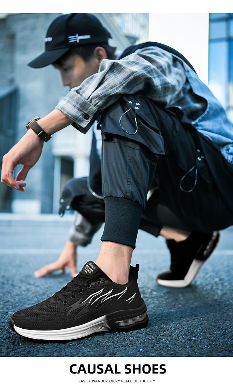 Men's Flame Cushion Running Shoes - Lightweight & Breathable With Soft Sole For Maximum Comfort (Trend Shock Absorption Gym & Jogging)_voghion.com