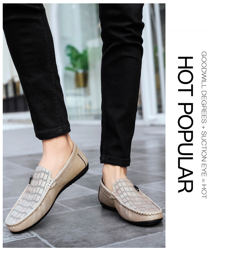 Doudou Shoes Men's Spring And Summer New Soft-soled Breathable Lazy Slip-on Casual Leather Shoes European Station Trendy British Loafers_voghion.com