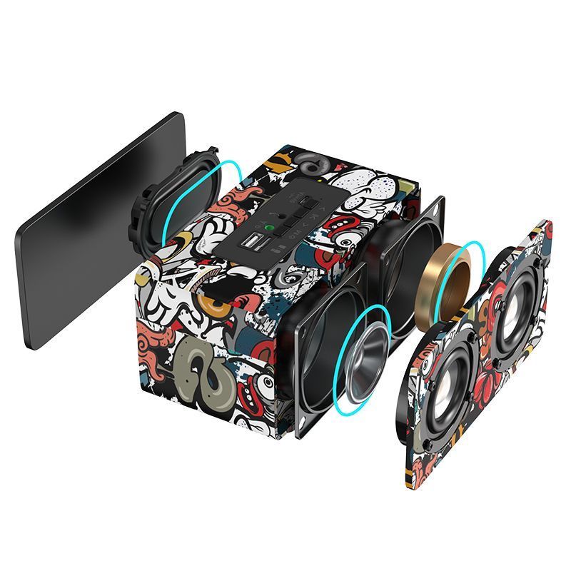 German Bluetooth Wireless Mini Speaker Small Card Slot Desktop Computer Store Exclusive Super Bass Subwoofer_voghion.com