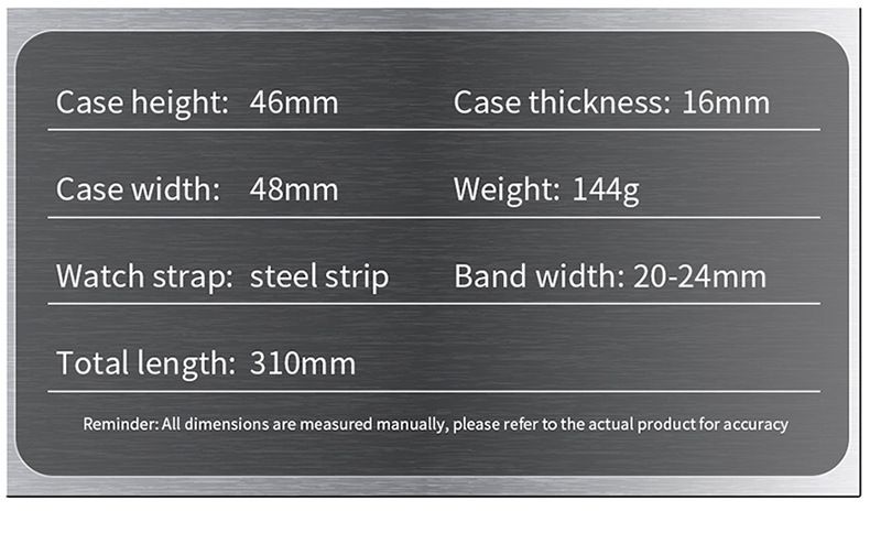 Digital-Analog-Armbanduhr für Herren mit Alarm, Stoppuhr, Nachtlicht, 50 m wasserdicht, Armband aus Edelstahl/PU-Leder, rundes Zifferblatt, 48 mm_voghion.com