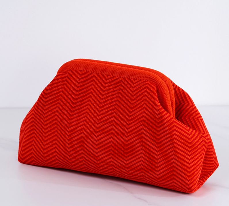 2024 Explosion Borsa da spiaggia a righe da donna Borsa in tessuto a mosca Borsa da pendolare per ragazze Borsa a nuvola a cento strisce Frizione in tessuto a mosca_voghion.com