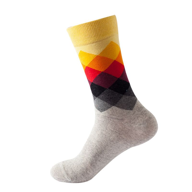 10 Pairs Of Stylish, Casual Socks For Both Men And Women Ins Style Mid-Calf For Women With Diamond Pattern, Fashionable Trendy Unisex Men's Socks_voghion.com