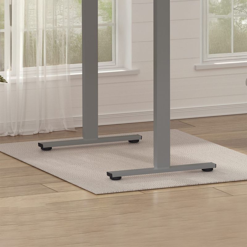 Electric Standing Desk Adjustable Height Desk Home Office Computer Workstation Sit Stand Up Desk, 48 X 24 Inches, (grey Frame + Black Top)_voghion.com