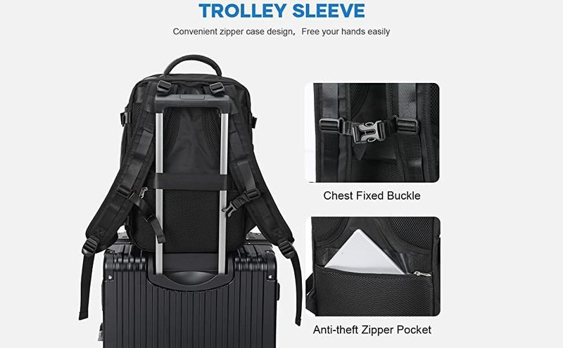 Large capacity men's and women's travel and leisure backpack 15.6 inch computer backpack USB independent shoe compartment waterproof_voghion.com