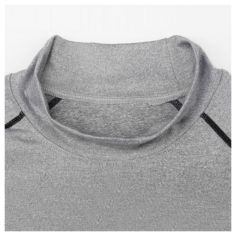 T-shirt da uomo a maniche lunghe da fitness a collo alto da uomo, da corsa, sportiva, a maniche lunghe, con cappuccio, elastica, ad asciugatura rapida, autunno e inverno_voghion.com