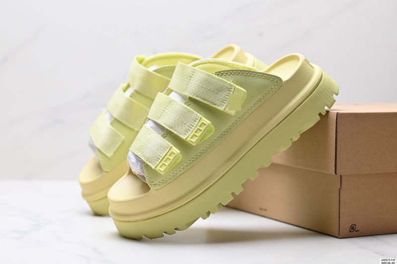 Neu Sandalen mit dicken Sohlen U Home Sommer Neuer Stil Glänzender goldener Klettverschluss Lässige rutschfeste Hausschuhe mit_voghion.com