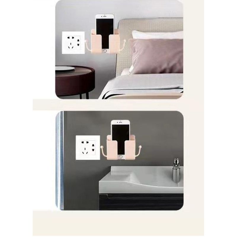 Wall-Mounted Hook For TV Air Conditioner Remote Control Panel Storage Box Bedside Wall Mobile Phone Charging Bracket_voghion.com