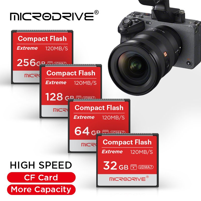 Scheda CF video 4K di migliore qualità, ad alta velocità, 120 MB/s, memoria reale, Compact Flash da 256 GB, 128 GB, 32 GB, 64 GB, per fotocamera_voghion.com