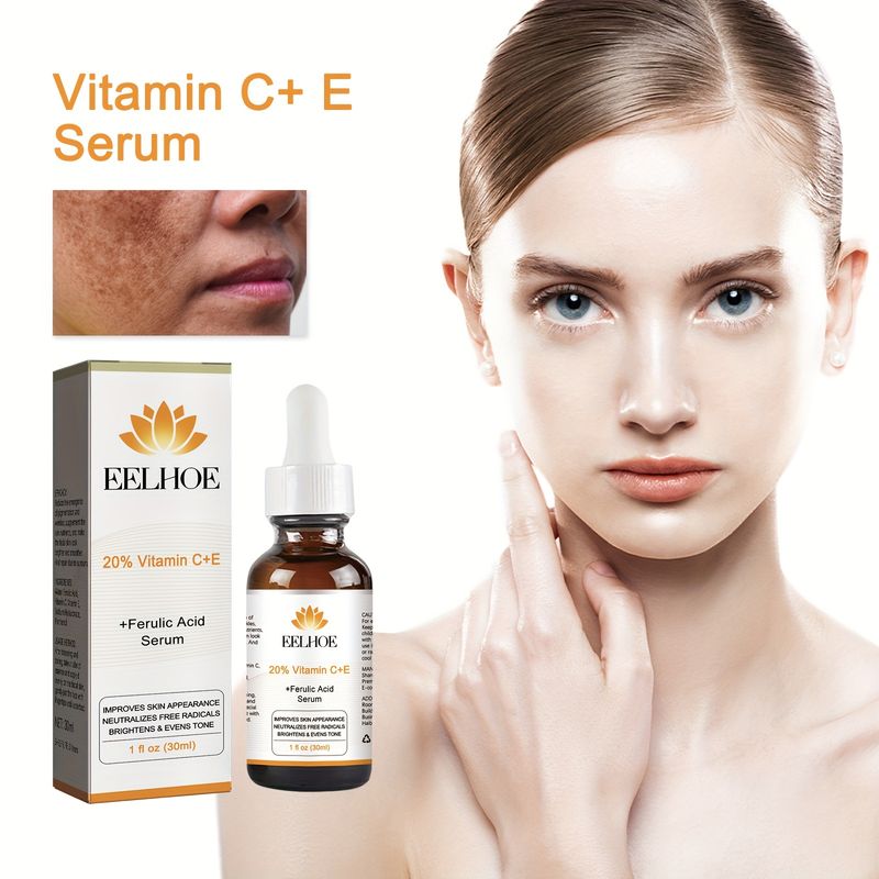 1/2/3 stk. 20 % vitamin C-ansiktsserum med vitamin E og ferulsyre, 30 ml hver, balanserer hudtonen og gir lysere hudpleie_voghion.com