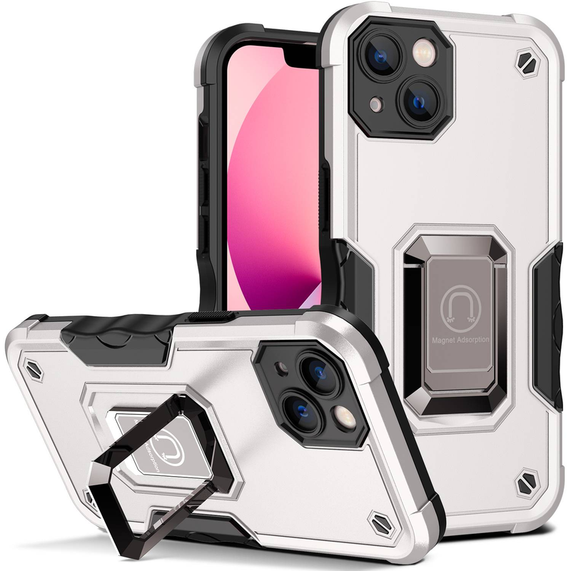 Θήκη προφυλακτήρα Armor Anti Shockproof για iPhone 15 14 13 12 11 Pro Max 15Plus 14Plus 12Mini 13Mini XR XS Max X 7 8 SE Δακτυλιοειδής μαγνητική μεταλλική θήκη δαχτυλιδιού_voghion.com