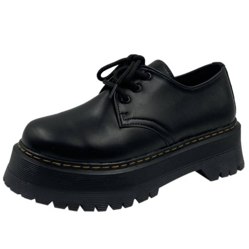 Scarpe con suola spessa da celebrità primavera e autunno nuove scarpe retrò in pelle in stile britannico scarpe singole Martin scarpe con plateau JK estive_voghion.com