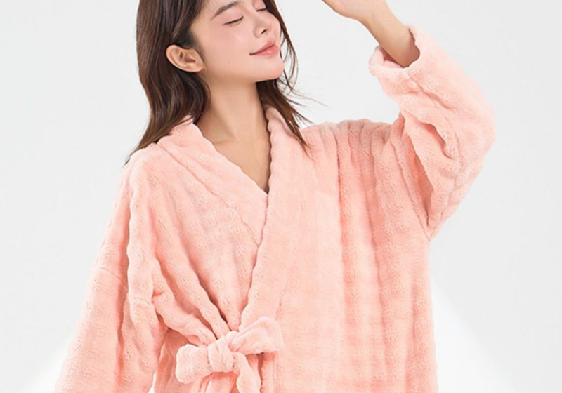 Soft Touch Mikro Polar Bornoz Peluş Uzun Spa Bornozu Emici Bornoz_voghion.com