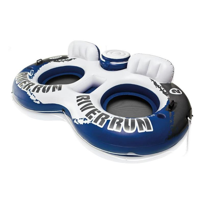 Asiento inflable con respaldo circular de agua azul, estilo europeo y americano, individual, doble y grueso, para playa y piscina._voghion.com