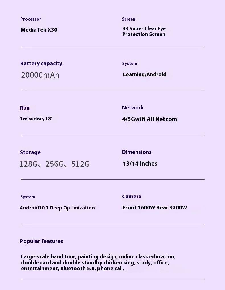 16 GB RAM 512 GB ROM 5G Android tahvelarvuti - 10,1-tolline silmakaitsega ekraan, kahe SIM-kaardiga, tööks/õppimiseks/mängimiseks, kiire laadimine_voghion.com