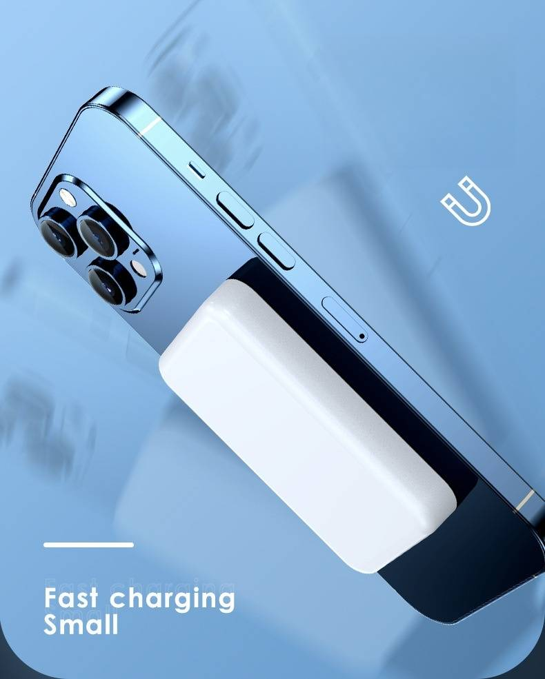 Banco de energía inalámbrico magnético de 10 000 mAh, ultrafino y portátil, con impresión de logotipo personalizado._voghion.com