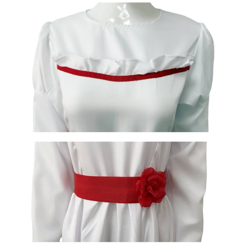 Elegantes weißes Annabelle-Halloween-Cosplay-Kleid – süßes Anime-Lolita-Kostüm für Bühnenauftritte und Rollenspiele (XS-XXXL)_voghion.com