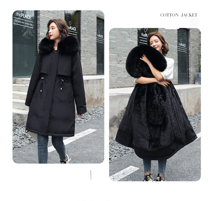 Women's Long Puffer Coat With Faux Fur Hood, Winter Warm Quilted Jacket, Plus Size Fashion Outerwear, Zipper Closure, Multiple Colors Available_voghion.com