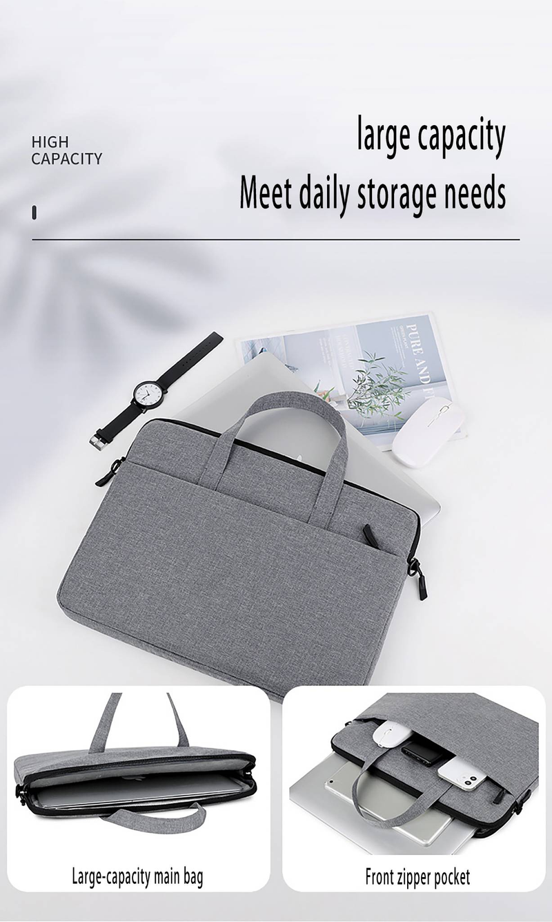 14-inch Portable Laptop Bag For Both Men And Women, Waterproof Conference Briefcase_voghion.com