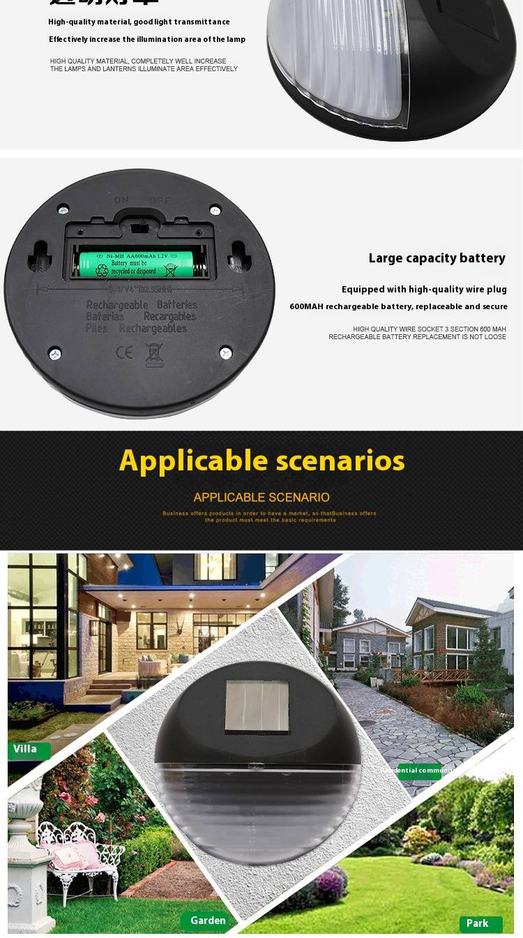 Luminárias de parede solares para áreas externas, à prova d'água, 2 LEDs, para decoração de jardim, cerca, pátio, classificação IP65, iluminação automática de 6 a 12 horas, branco quente, estilo rústico_voghion.com