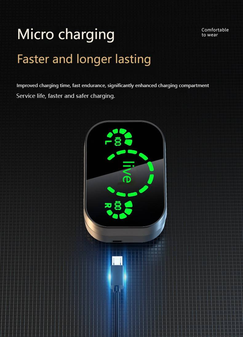 Wireless Bluetooth Earbuds With Mirror Display, 8H Playtime, IPX4 Waterproof, Bluetooth 5.2, Stereo Sound, Lightweight & Comfortable For Workout_voghion.com