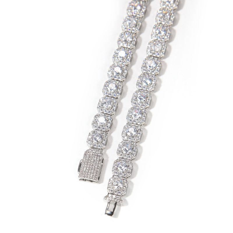 Bracciale Hip Hop con zirconi cubici da 9 mm, gioielli da uomo e da donna, catena quadrata, unisex, pezzo di tendenza per abbigliamento casual_voghion.com