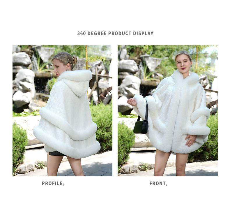 Châles pour femmes automne et hiver, nouvelle collection chaude en fausse fourrure, grande taille, en peluche artificielle, col en fourrure épaisse, manteau polyvalent_voghion.com