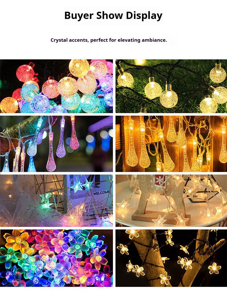 Solar-LED-Lichterkette – wasserdichte Lichterkette für den Außenbereich für Camping, Garten und Partydekoration (Warmweiß, 10 m, 8 Modi)_voghion.com