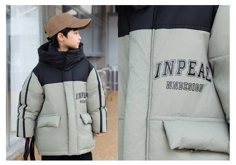 Men's Winter Hooded Down Jacket With White Duck Feather Filling, Slim Fit Long Coat For Teens & Adults, Water-Resistant Polyester Outer Shell_voghion.com