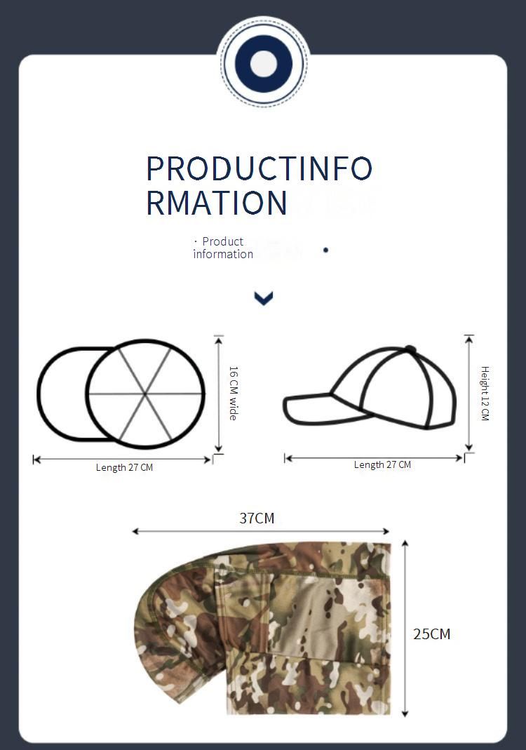 Fietspetten Camouflage Baseballpet Maskerset Outdoor Bergbeklimmen Vissen Zonnebescherming Ademend Zonnescherm Snel drogend Eendenbekpet Hoofddeksel_voghion.com
