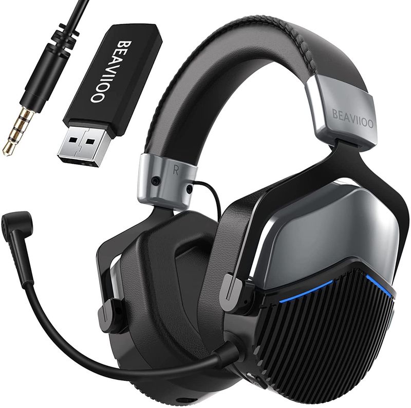 BEAVIOO HW02 5.8GHz Wireless Gaming Headset – Zero Latency, Over-Ear Headphones With Detachable Mic, Universal Compatibility For PC/PS5/Xbox,_voghion.com