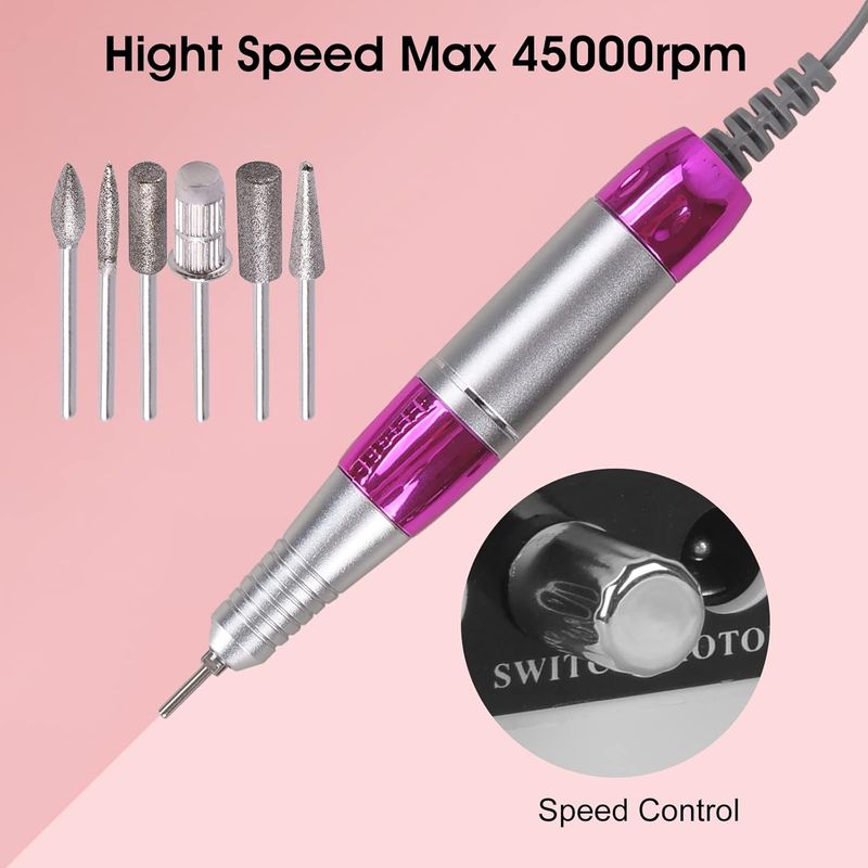 TaFoyu 4-in-1-Saug- und Nagelknipser, multifunktionale Staubentfernungsmaschine, professionelle elektrische Nagelfeile mit 45.000 U/min_voghion.com