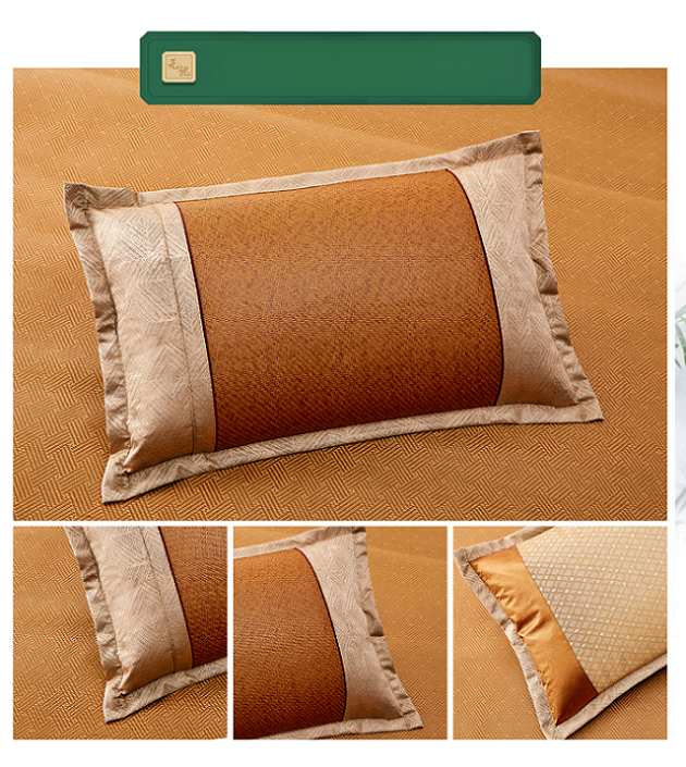 Cooling Ice Silk Vine Core Cover Summer Cool Single Bamboo Pillowcase Adult Pillow Towel Mat Pair_voghion.com