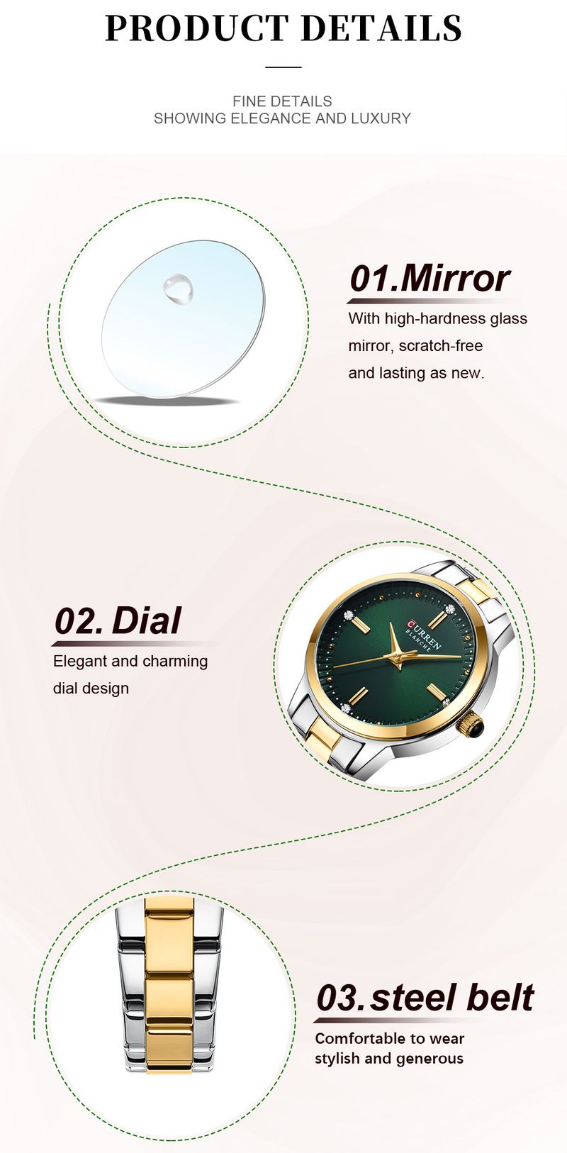 Elegant Women's Watch With Mineral Glass, Quartz Movement, And 30M Water Resistance - Perfect For Casual And Everyday Wear_voghion.com