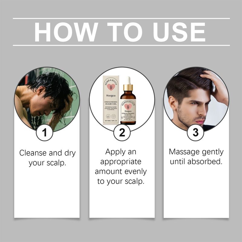 Hoegoa Rosemary Castor Essential Gentle Nourishing Smooth Glossy Hydrating Hair Care Essence Oil_voghion.com