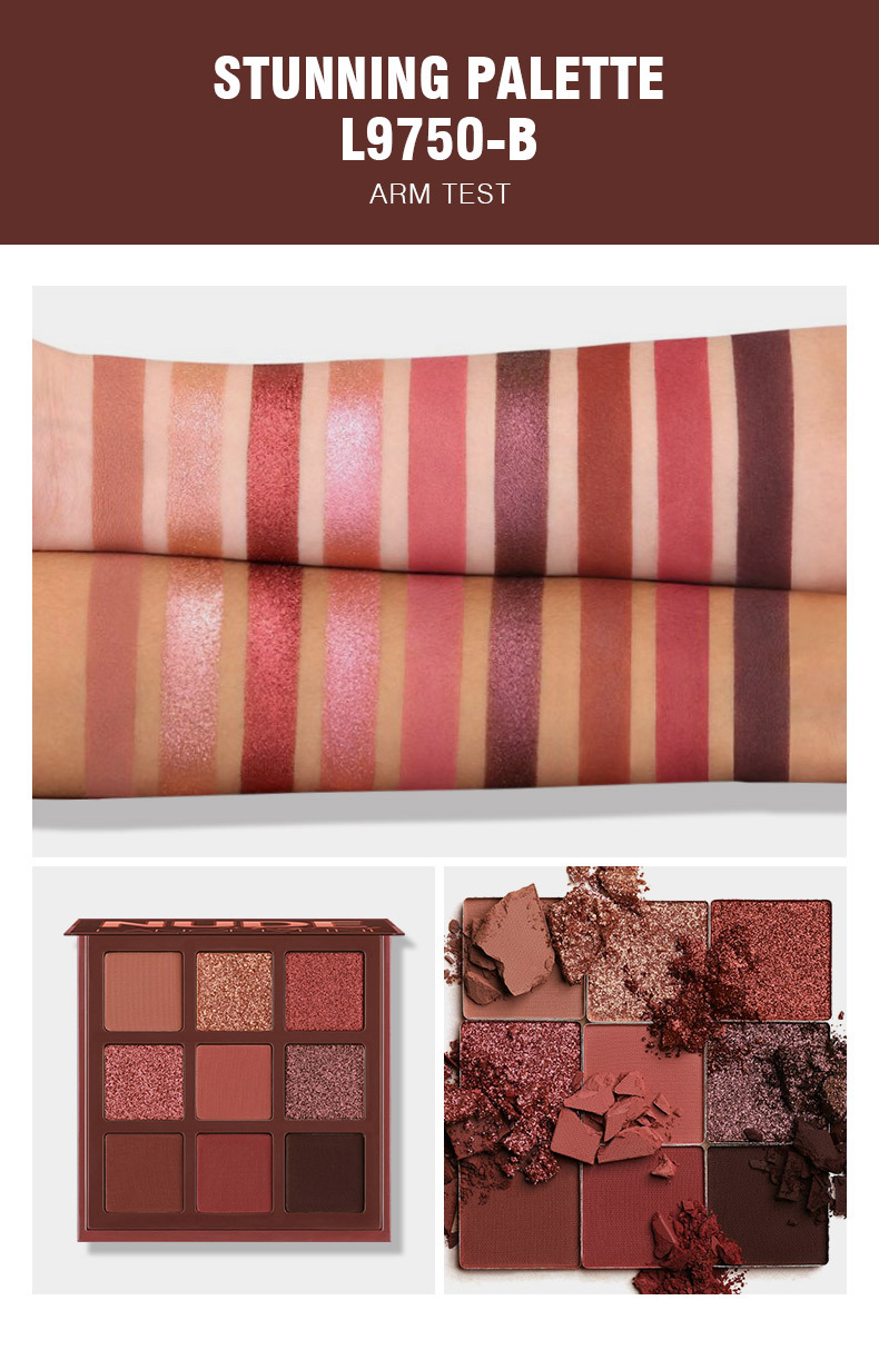 Langmanni Huda 9 Palace Lidschatten-Scheibe, perlmuttartiger, mattierender, nicht fliegender Puder_voghion.com