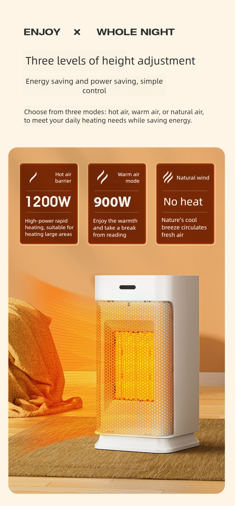 Riscaldatore elettrico piccolo da tavolo con timer oscillante, spina UE/USA, riscaldamento rapido per uso domestico_voghion.com