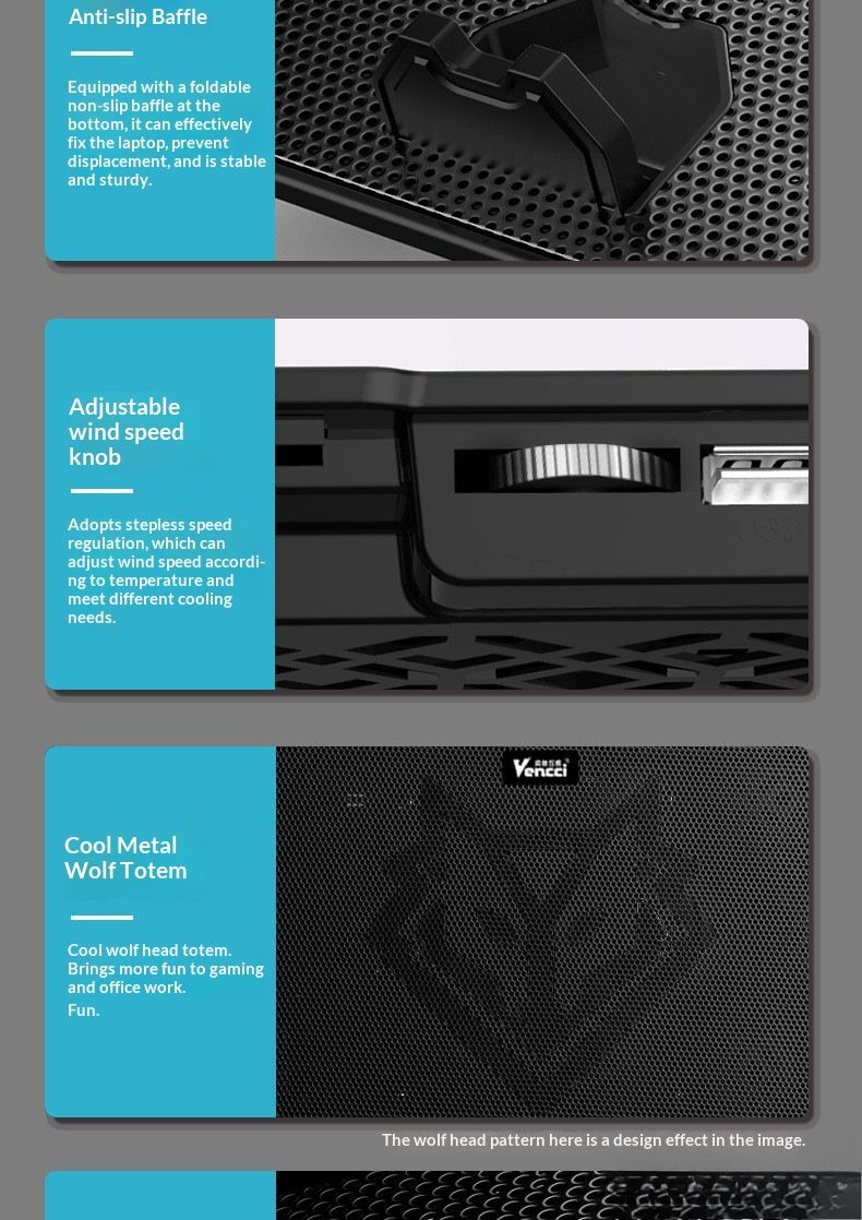 NeoGear NeoGear Cooler Silent Stand For 14-15.6 Inch Laptop Cooling Pad With Fan_voghion.com